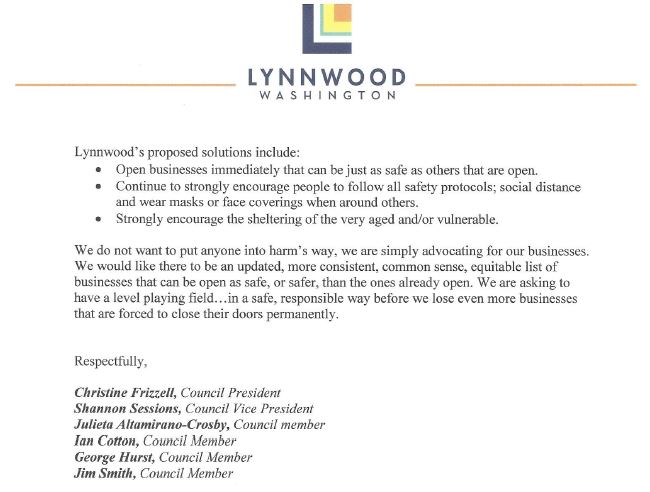 Lynnwood City Council Letter